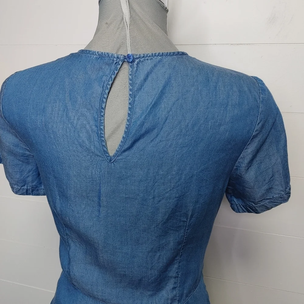 Michael Kors tie-front lightweight denim top XS - Picture 9 of 13